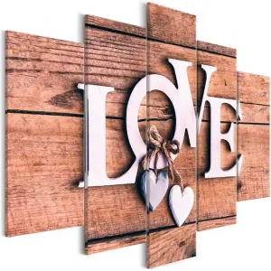 Tavla Wooden Letters 5-Parts Wide 100x50 - Inredning & dekor Snabb frakt