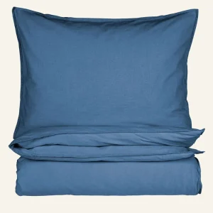 Outlet Påslakanset i bomull denimblå - 150x210 cm/50x60 cm