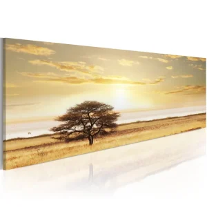 Begränsat antal Tavla Lonely Tree On Savannah 120x40 - Inredning & dekor