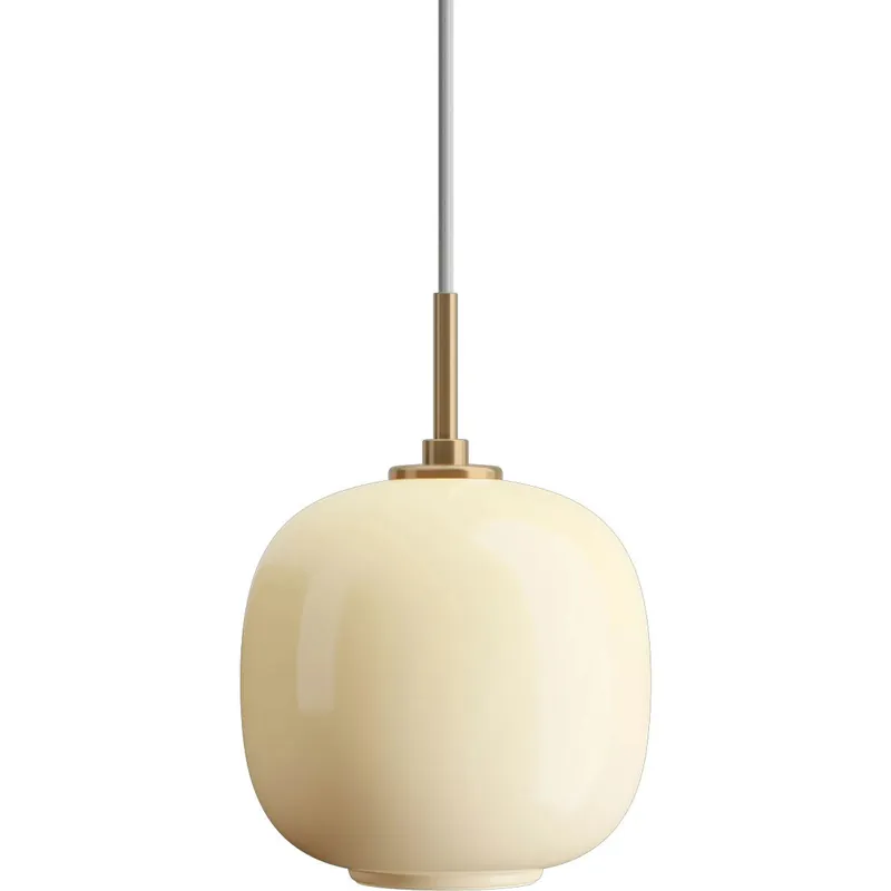 VL45 Radiohus Pendel 175 mm, Mässing / Glossy Pale Yellow Begränsat antal