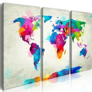 Tavla World Map An Explosion Of Colors 60x40 - Inredning & dekor Endast idag