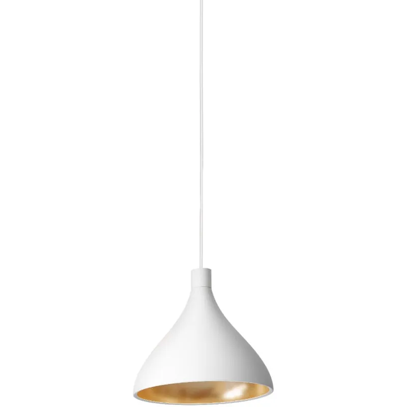 Swell Pendel 30 cm, Vit / Mässing Expressleverans