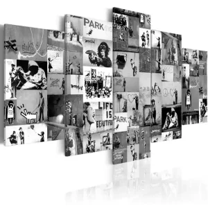 Tavla Banksy Graffiti Collage Iv 100x50 - Inredning & dekor Outlet