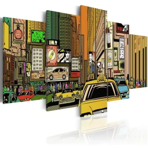 Trygg betalning Tavla The Streets Of New York City In Cartoons 200x100 - Inredning & dekor