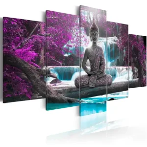 Tavla Waterfall And Buddha 100x50 - Inredning & dekor Nyhet
