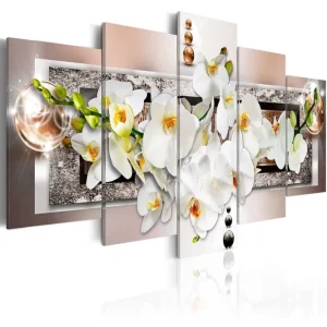 Tavla White Abstract Orchid 200x100 - Inredning & dekor Fynd
