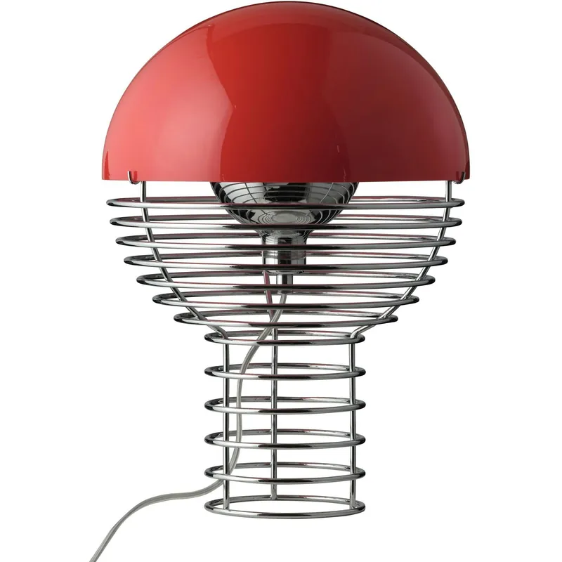 Wire Bordslampa 30 cm, Krom / Röd Outlet