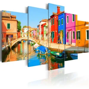 Tavla Waterfront In Rainbow Colors 100x50 - Inredning & dekor I lager