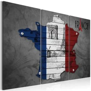 Sista chansen Tavla Symboler Frankrike Triptych 60x40 - Inredning & dekor