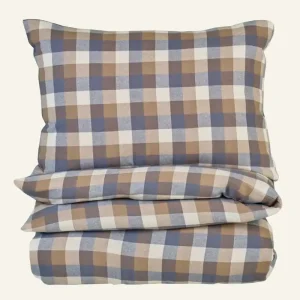 Påslakanset i garnfärgad flanell multi/brun - 230x220 cm Begränsat antal