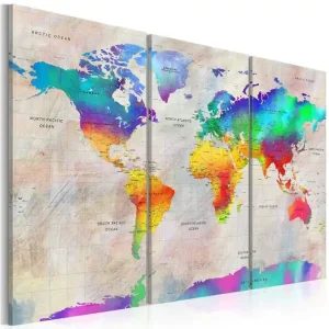Tavla World Map Rainbow Gradient 90x60 - Inredning & dekor Utförsäljning