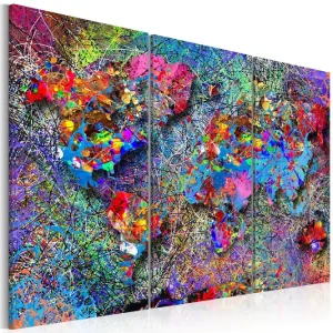 Tavla World Map Colourful Whirl 120x80 - Inredning & dekor Kampanj