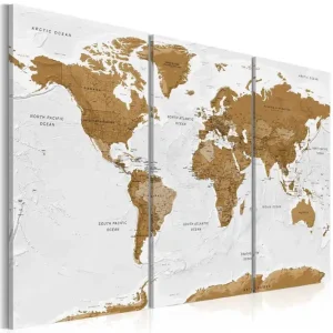 Tavla World Map White Poetry 120x80 - Inredning & dekor Köp online