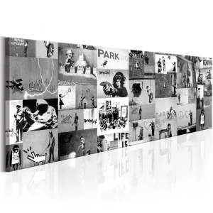 Tavla Banksy Graffiti Collage Ii 150x50 - Inredning & dekor Kundfavorit