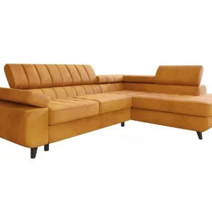Snabb leverans Kintore 3-sits Hörnbäddsoffa Dark yellow - Möbler