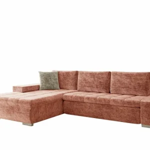 Cerys 3-sits Hörnbäddsoffa Dark pink - Möbler Populärt val