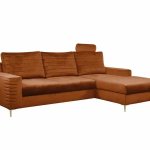 Outlet Kintore 3-sits Hörnbäddsoffa Orange - Möbler