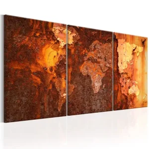 Tavla World Map Old Rust 120x60 - Inredning & dekor Begränsat antal