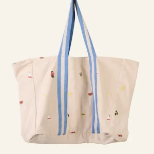 Strandväska multi/blå - 37x50 cm Bästa pris