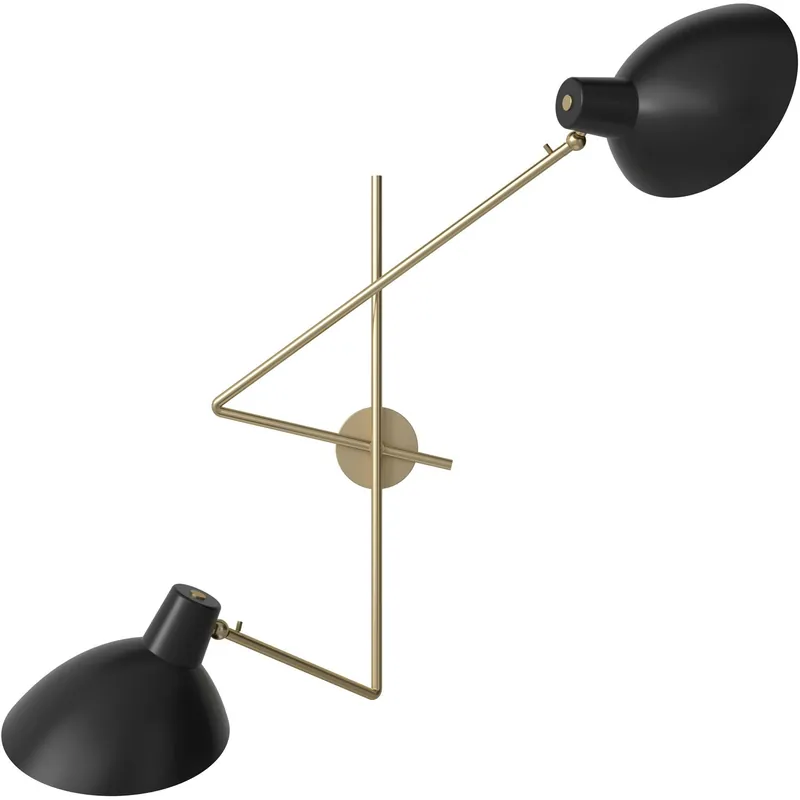 Billig VV Cinquanta Twin Vägglampa, Mässing / Svart