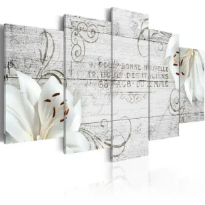 Sista chansen Tavla White Lilies On Wood 200x100 - Inredning & dekor