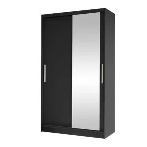 Billig Glenmore Garderob m. Spegel Black - Förvaring