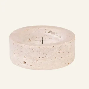 Lägg i varukorgen Ljushållare beige - ø7x2,5 cm