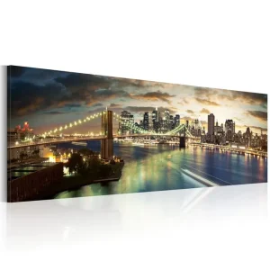 Tavla The East River At Night 120x40 - Inredning & dekor Köp nu