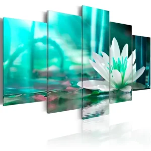 Tavla Turquoise Lotus 200x100 - Inredning & dekor Lågt pris