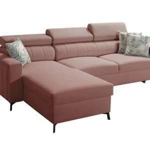 Galbally 3-sits Hörnbäddsoffa Pink - Möbler Fynd