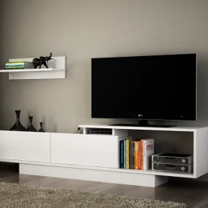 ASHLY Tv-bänk Vit - Möbler Beställ nu