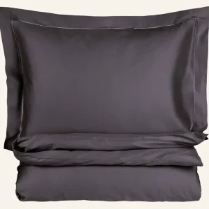 Lågt pris Påslakanset i egyptisk bomull satin grå - 150x210 cm/50x60 cm