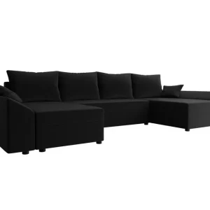Midfeld 4-sits Hörnbäddsoffa Black - Möbler Lågt pris
