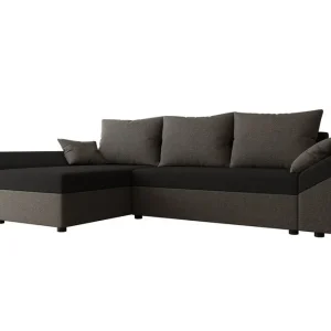Handla nu Midfeld 3-sits Hörnbäddsoffa Brown/Black - Möbler
