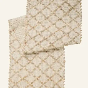 Premium Bordslöpare vit - 33x110 cm