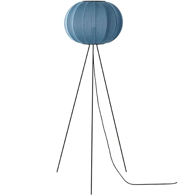 Knit-Wit Golvlampa Hög Rund 45 cm, Blue Stone I lager