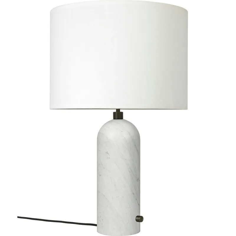 Premium Gravity Bordslampa Stor, Vit Marmor / Vit