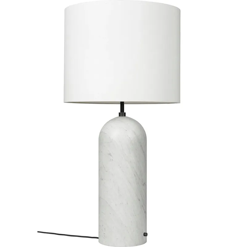 Gravity XL Golvlampa Låg, Vit Marmor / Vit risnedsättning