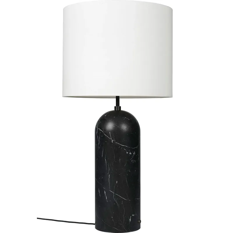 Gravity XL Golvlampa Låg, Svart Marmor / Vit Fynd
