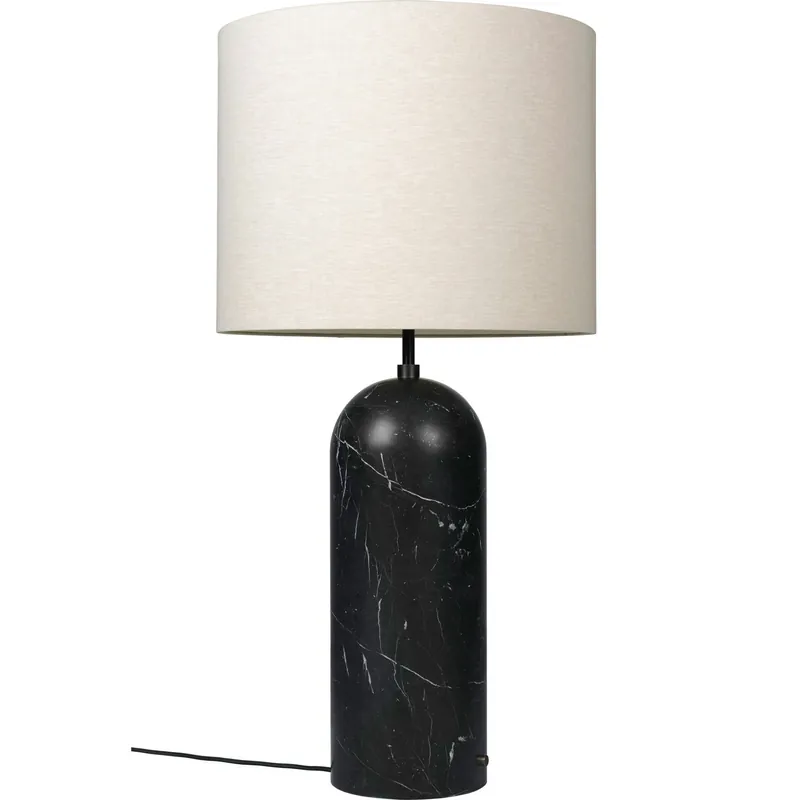Gravity XL Golvlampa Låg, Svart Marmor / Canvas Expressleverans