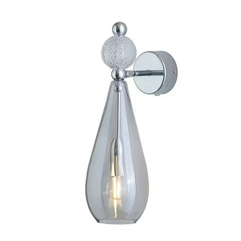 Smykke Vägglampa, Smokey Grey / Crystal Check Ball / Shiny Silver I lager
