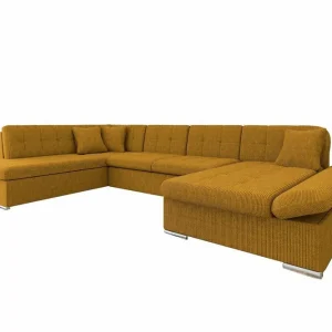 Zumar 4-sits Hörnbäddsoffa Dark yellow - Möbler Fynd