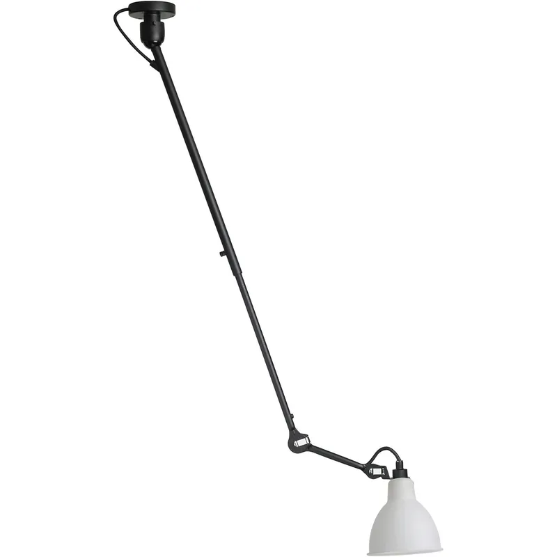 Outlet Lampe Gras N°302 Taklampa, Svart / Frostat Glas