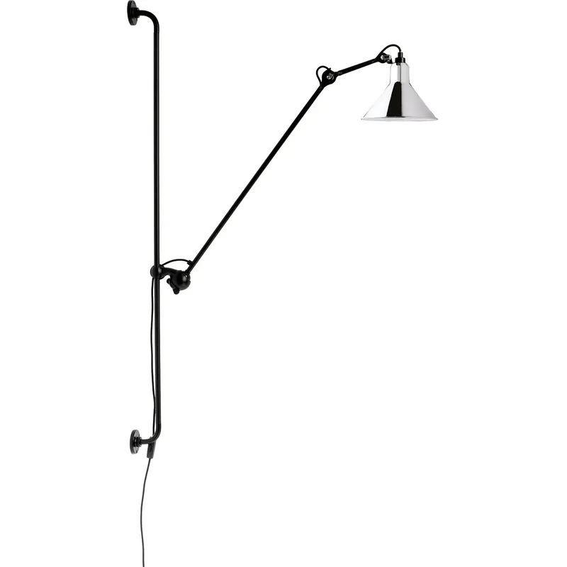 Lampe Gras N°214 Vägglampa, Svart / Krom Nyhet