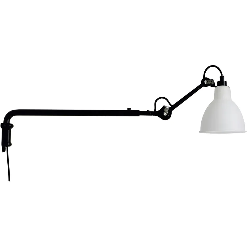 Lampe Gras N°203 Vägglampa, Svart / Frostat Glas Utförsäljning