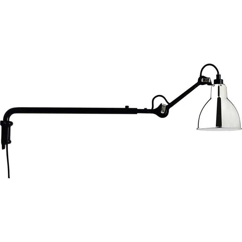 Lågt pris La Lampe Gras N°203 Vägglampa, Svart / Krom