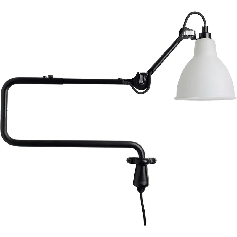 Lampe Gras N°303 Vägglampa, Svart / Frostat Glas Populär
