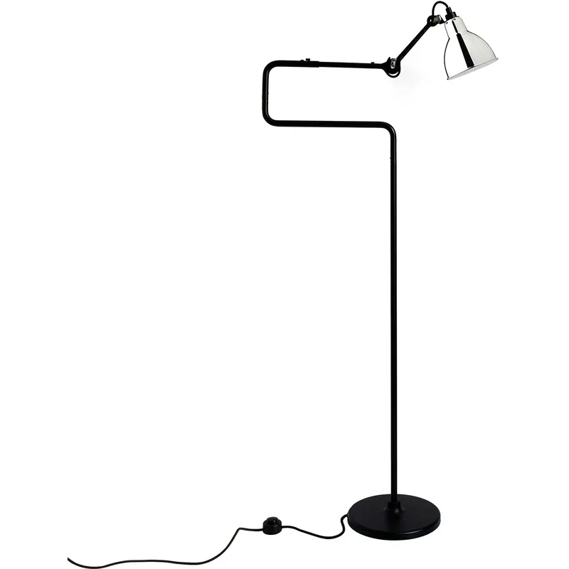 La Lampe Gras N°411 Golvlampa, Svart / Krom Expressleverans