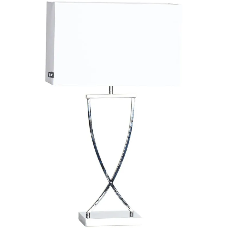 Omega Bordslampa 69 cm, Krom / Vit Sänkt pris