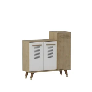 Asimo Skohylla Garderob 90x90,6 cm Brun/Vit - Förvaring I lager